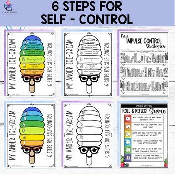 Anger Ice-Cream - 6 Steps for Self Control Worksheet and Questions - Image 3