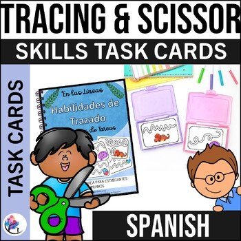 Pre-writing Tracing & Scissor Practice Task Skills Fine Motor - SPANISH VERSION