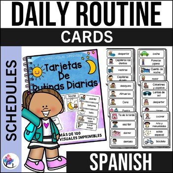 Daily Routine Cards - Visual Schedule Printable Cards for Home - SPANISH VERSION