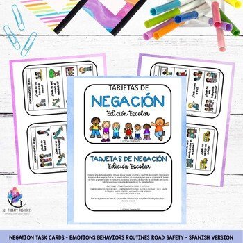NEGATION Task Cards - Emotions Behaviors Routines Road Safety - SPANISH VERSION - Image 2