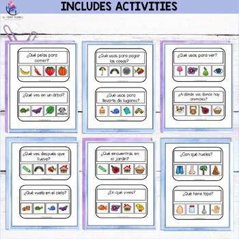 Wh (What Questions) Task Cards - Visual Support Speech Therapy - SPANISH VERSION - Image 4