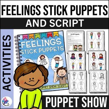 FEELINGS STICK PUPPETS - Emotions Craft Activity - Emotional Regulation Cards