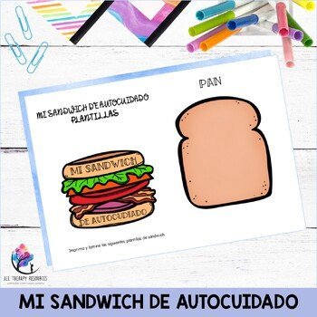 Self Care Sandwich - Self Care Strategies - SPANISH VERSION - Image 3