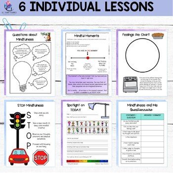 MINDFULNESS ACTIVITIES Lesson Plans & Portfolio Project - Counseling Activities - Image 3