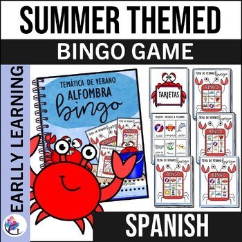 Summer Themed Vocabulary Language Bingo Game - End of Year - SPANISH VERSION