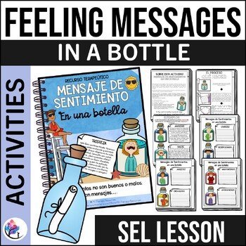 Feeling Messages In a Bottle - Emotional Awareness Self Care - SPANISH VERSION