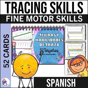Scissor & Tracing Task Cards for Early Learners | PreK - SPANISH VERSION