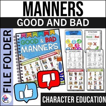 GOOD MANNERS WORKSHEETS FILE FOLDER | Good Manners at School Coloring Page