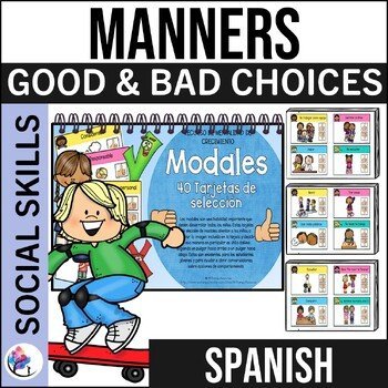 Learning My Manners | Choice Cards | Social Skills Activities SPANISH VERSION