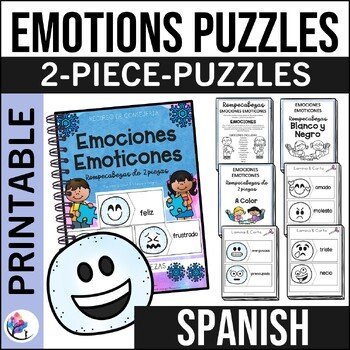 Emoji Emotions Feelings Puzzles - Social Emotion Learning - SPANISH VERSION