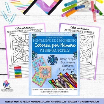 Winter Mental Health Awareness Color Affirmation - Anxiety - SPANISH VERSION - Image 2