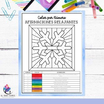 Winter Mental Health Awareness Color Affirmation - Anxiety - SPANISH VERSION - Image 4