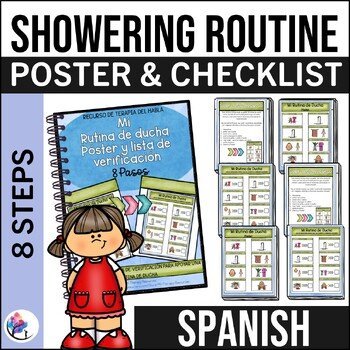 SHOWERING ROUTINE POSTER & CHECKLIST | Hygiene Visual Supports I SPANISH VERSION