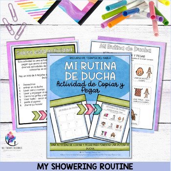 MY SHOWERING ROUTINE Activity Worksheet | Hygiene Visual Supports - SPANISH - Image 2