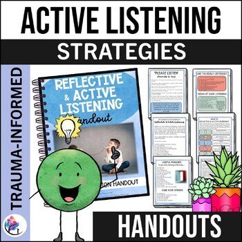 REFLECTIVE & ACTIVE LISTENING Handout - School Counseling - DBT CBT Counselor