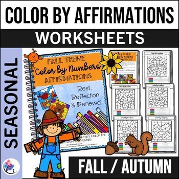 FALL SEL Color by Numbers - Fall Coloring Pages Counseling Activities Fall Craft