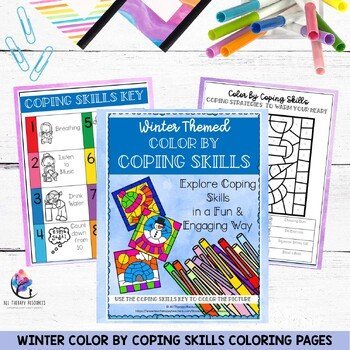 WINTER Color by COPING SKILLS Coloring Pages - Counseling Activities - Image 2