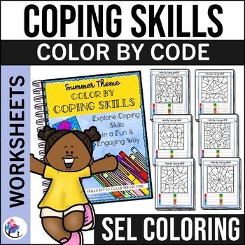 SUMMER COLORING PAGES I Color by COPING SKILLS I Summer Counseling Activities