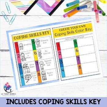 SUMMER COLORING PAGES I Color by COPING SKILLS I Summer Counseling Activities - Image 4