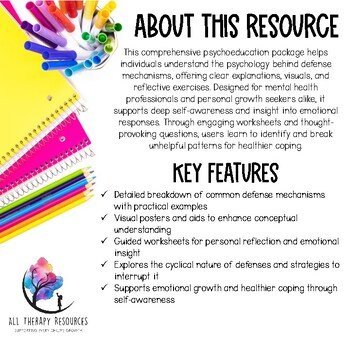 RECOGNIZING DEFENSE MECHANISMS - School Counselor Handouts - Psychology - Image 2