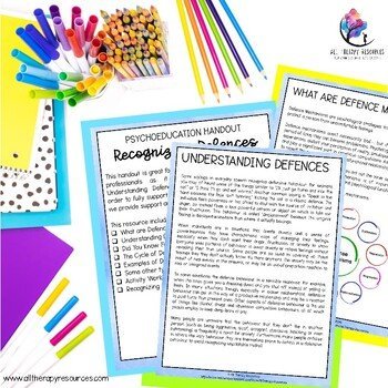 RECOGNIZING DEFENSE MECHANISMS - School Counselor Handouts - Psychology - Image 3