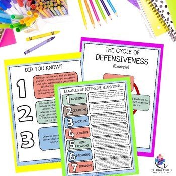RECOGNIZING DEFENSE MECHANISMS - School Counselor Handouts - Psychology - Image 4