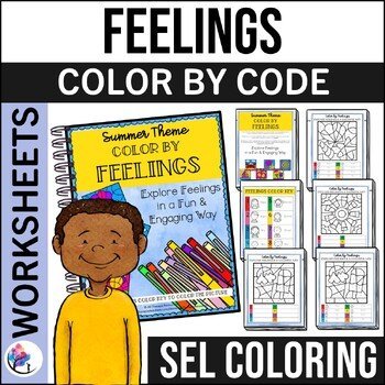 SUMMER Counseling Activities I Summer Coloring Pages with Feelings Craft