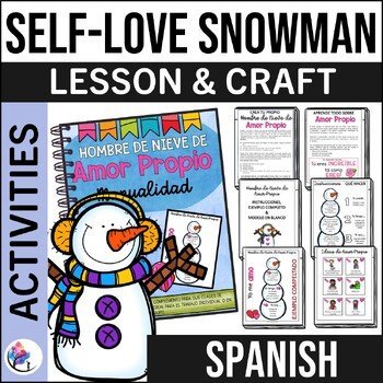 SELF LOVE SNOWMAN - Winter Craft Activity - Esteem Counseling - SPANISH VERSION
