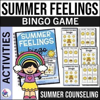 SUMMER ACTIVITIES Feelings Bingo - Identifying and Recognizing Emotions SEL Game