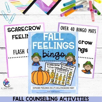 FALL COUNSELING ACTIVITIES - Feelings Bingo Social Emotional Learning Activities - Image 2