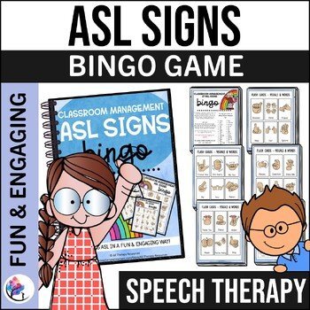 CLASSROOM MANAGEMENT ASL SIGNS - American Sign Language Bingo Game -  ASL