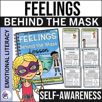 FEELINGS & SELF-AWARENESS Counseling Lesson - Feelings Behind Mask