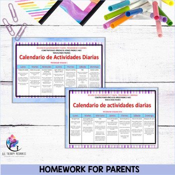 PARENT / CHILD BOND & ATTACHMENT Homework - 2 week program - SPANISH VERSION - Image 3
