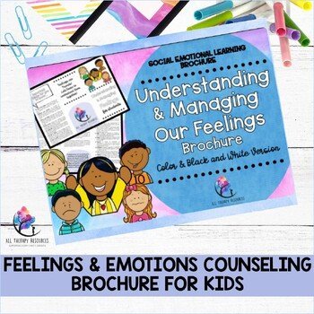 FEELINGS & EMOTIONS Counseling Brochure for Kids - SEL School Counselor Resource - Image 2