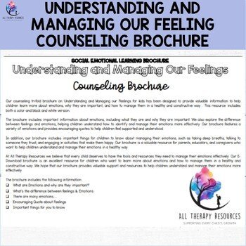 FEELINGS & EMOTIONS Counseling Brochure for Kids - SEL School Counselor Resource - Image 3