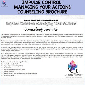 IMPULSE CONTROL Counseling Brochure for Kids - SEL School Counselor Resource - Image 3