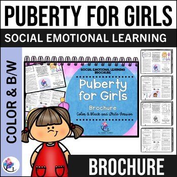 PUBERTY FOR GIRLS Counseling Brochure for Kids - SEL School Counselor Resource