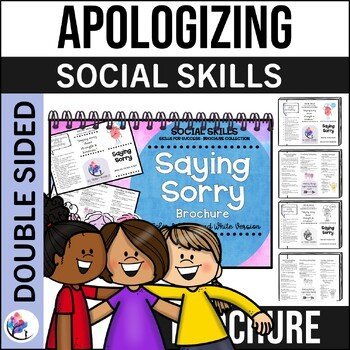 SAYING SORRY - APOLOGY Brochure for Kids - SEL School Counselor Resource