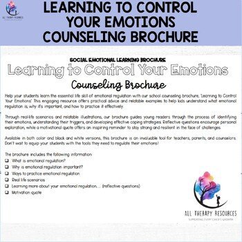 EMOTIONAL REGULATION BROCHURE - Learning to control your emotions & feelings - Image 3