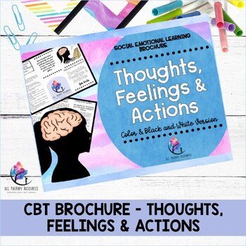 CBT BROCHURE - THOUGHTS, FEELINGS & ACTIONS - School Counseling Brochure - Image 2
