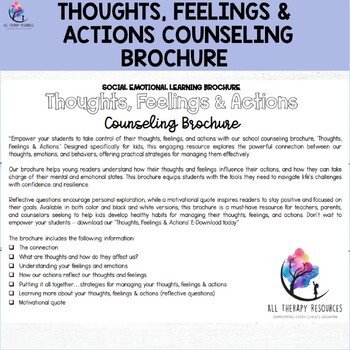 CBT BROCHURE - THOUGHTS, FEELINGS & ACTIONS - School Counseling Brochure - Image 3