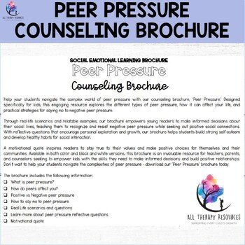 PEER PRESSURE BROCHURE - School Counselor Counseling Resource - Image 3