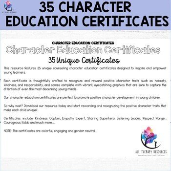 CHARACTER EDUCATION CERTIFICATES - Counseling Certificates for Kids - Image 3