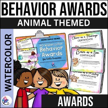 BEHAVIOR AWARD CERTIFICATES - Counseling Watercolor Simile Certificates for Kids