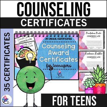 COUNSELING AWARD CERTIFICATES for Teenagers - Promote Positive Behavior
