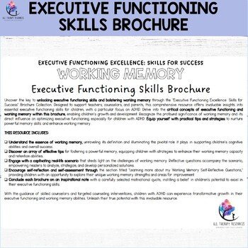WORKING MEMORY SKILLS BROCHURE - Executive Functioning Skills School Counseling - Image 3