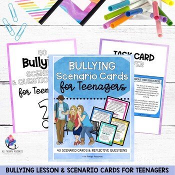 BULLYING Lesson & Scenario Cards for Teenagers I Counseling Activities & Lesson - Image 2