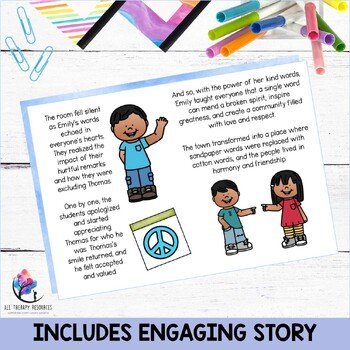 KINDNESS STORY Social Narrative - Using Kind Words - Sandpaper vs Cotton Words - Image 4