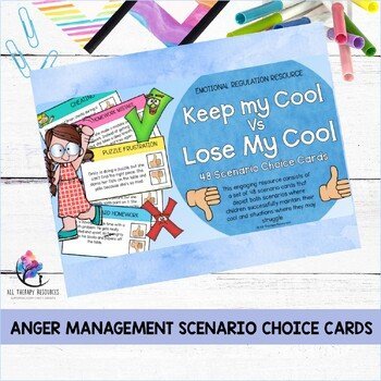 ANGER MANAGEMENT WORKSHEETS Scenario Choice Cards - Impulse Control Activities - Image 2
