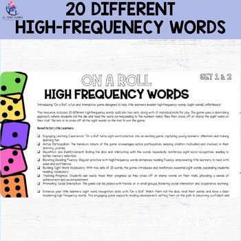 ON A ROLL - High Frequency Words - Sight Words - SET 1 & 2 (20 Words) - Image 3